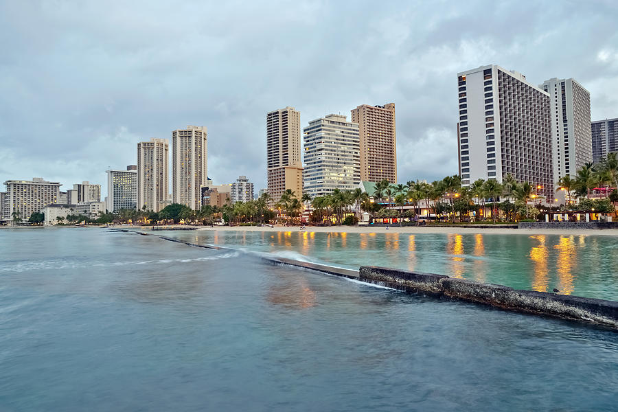 Waikiki Beach Oahu Island Hawaii cityscape #4 Photograph by Marek Poplawski