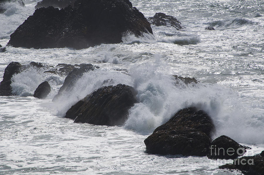 Nature Photograph - Waves on Rocks #4 by M J