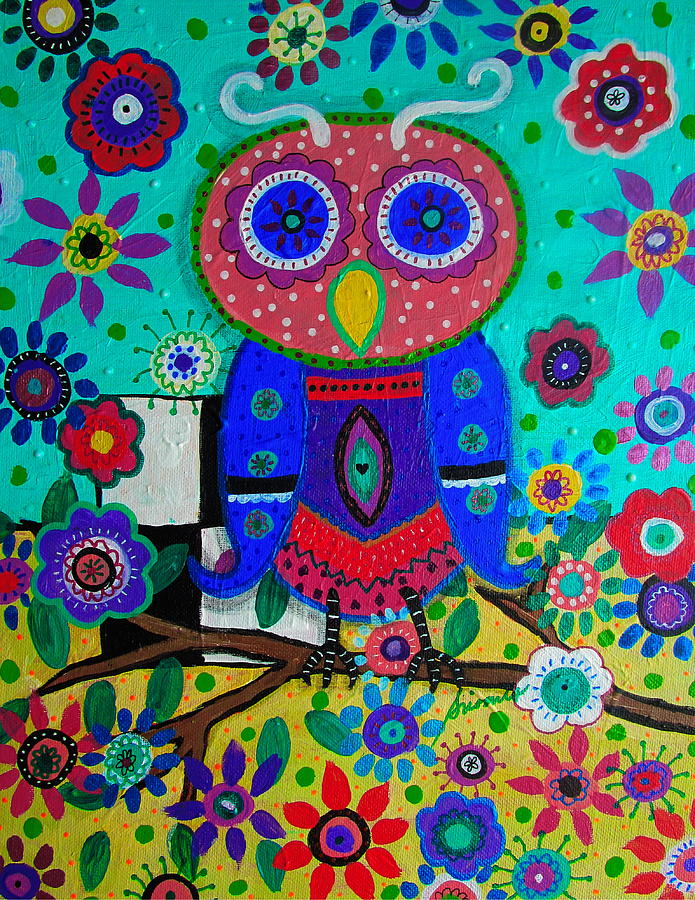Whimsical Wise Owl #4 Painting by Pristine Cartera Turkus