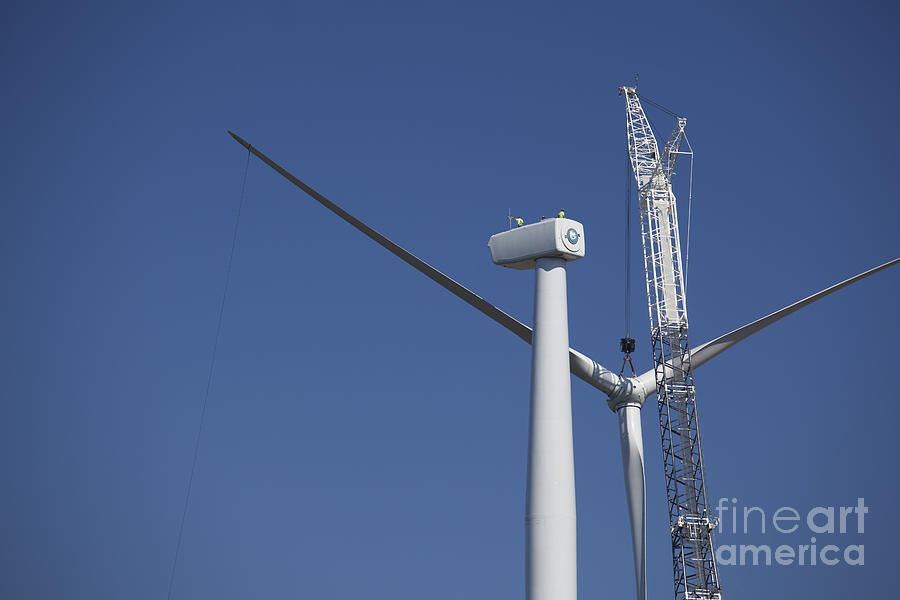 Wind Turbine Under Construction #4 Photograph by Jim West