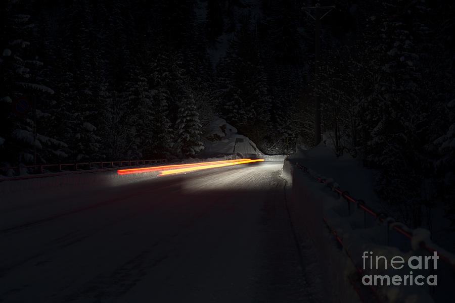 Winter road at night #4 Photograph by Mats Silvan