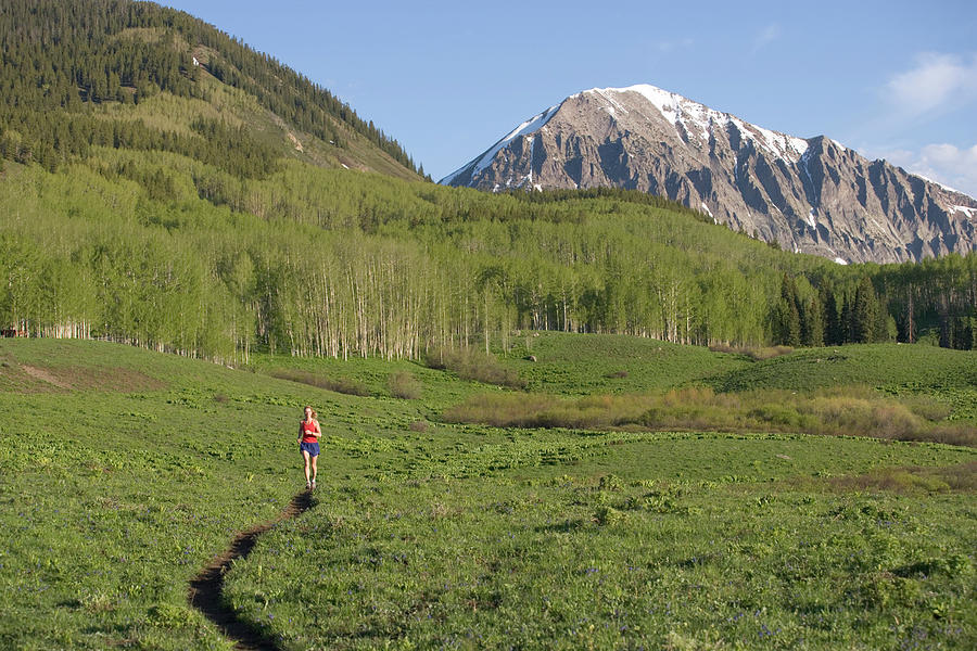 Woman Trail Running, Gunnison National #4 Photograph by J.C. Leacock