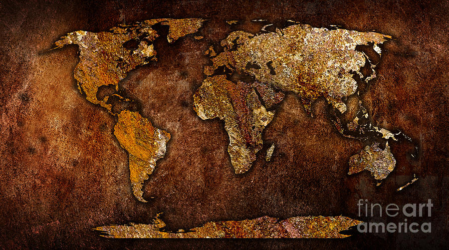 World Map #1 Mixed Media by Marvin Blaine