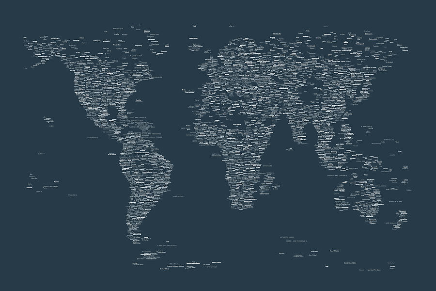 World Map of Cities #4 Digital Art by Michael Tompsett