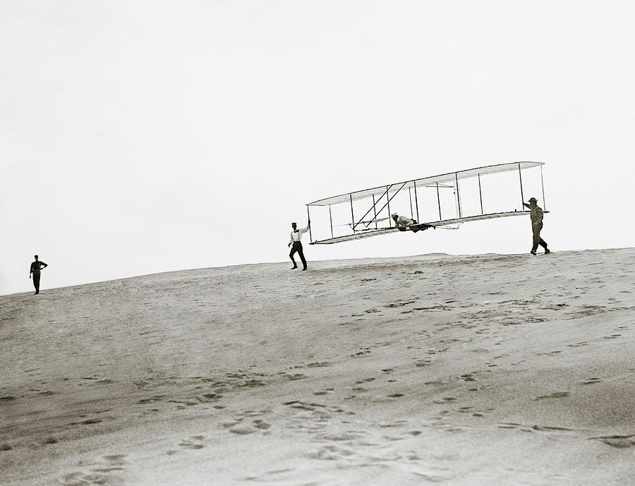 Wright Brothers Kitty Hawk Glider #4 Photograph by Library Of Congress
