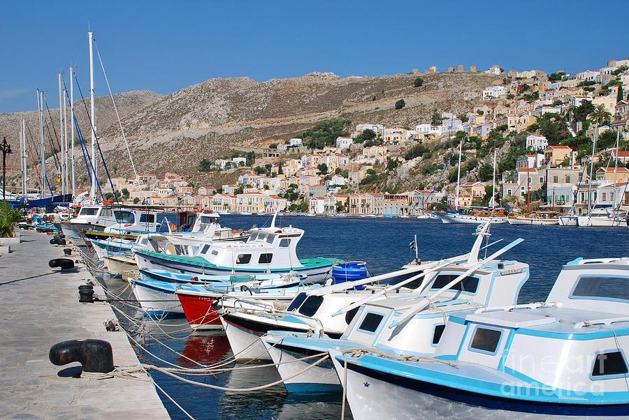 Yialos harbour Symi #4 Photograph by David Fowler