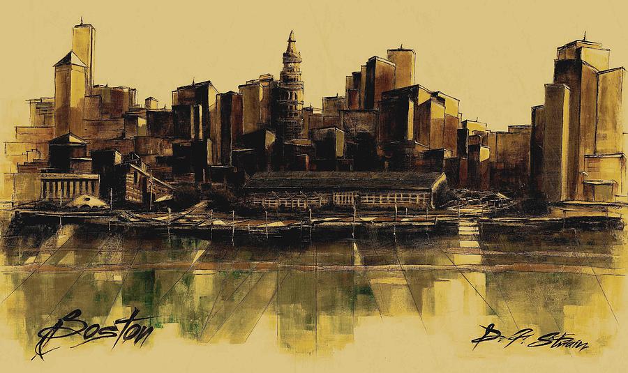 Boston Skyline #40 Painting by Diane Strain