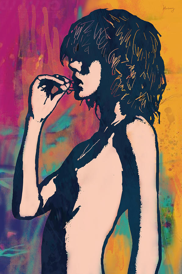 Portrait Drawing - Nude pop stylised art poster #40 by Kim Wang