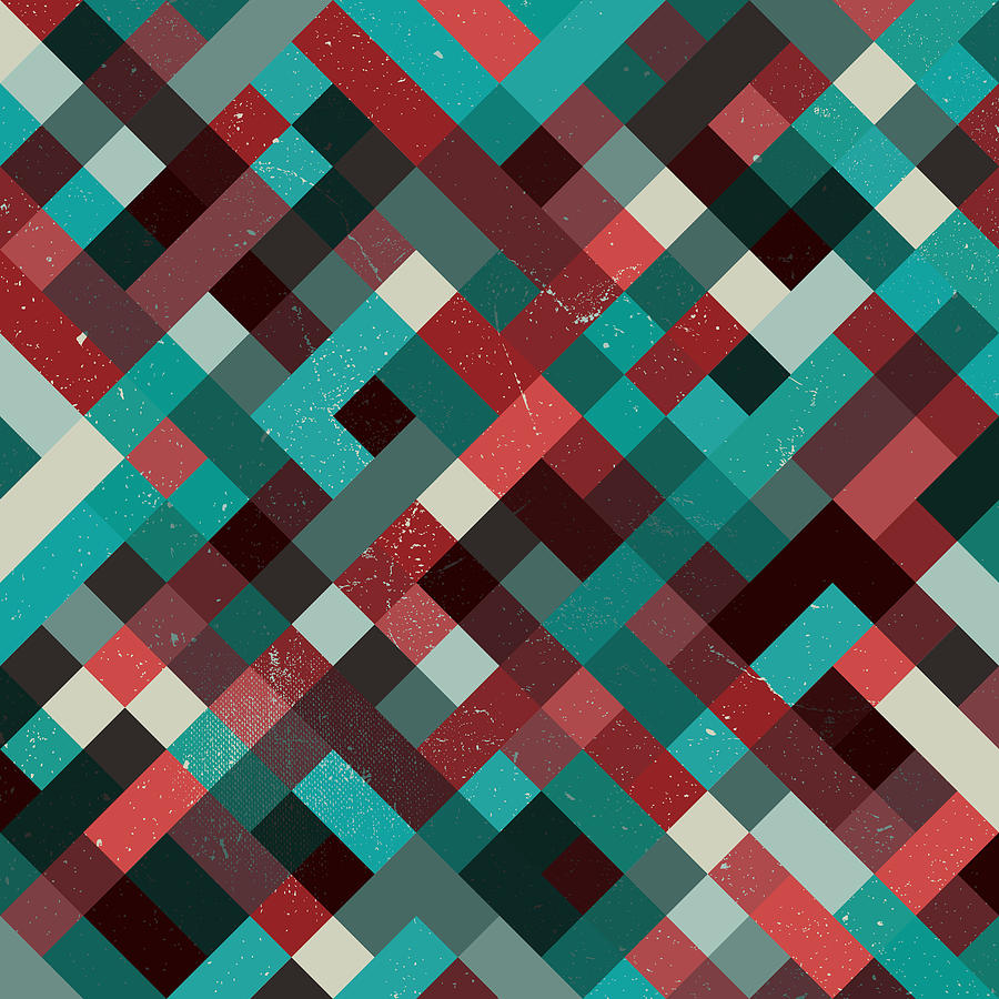 Abstract Digital Art - Pixel Art #40 by Mike Taylor