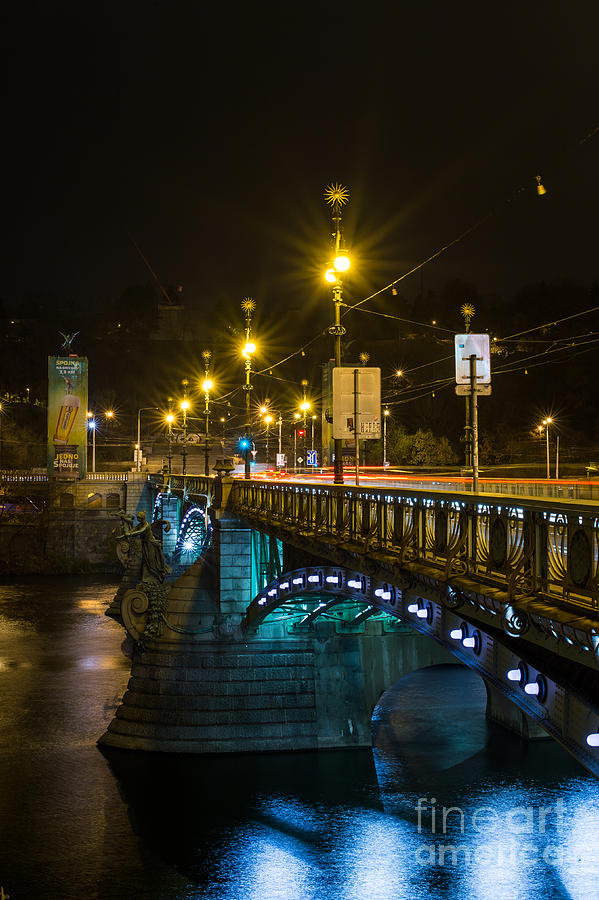 Prague by night #40 Photograph by Jorgen Norgaard