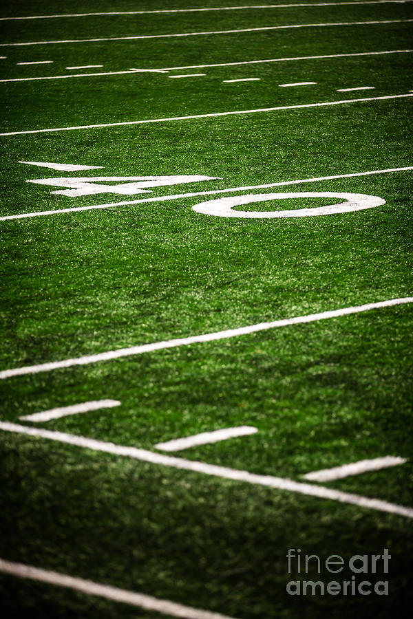 40 Yard Line On A Football Field Photograph