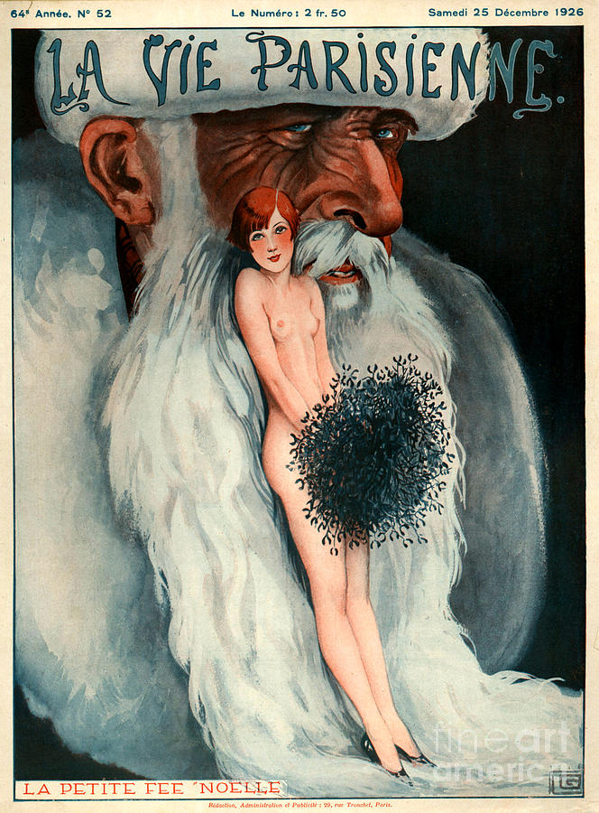 Christmas Drawing - 1920s France La Vie Parisienne Magazine #403 by The Advertising Archives