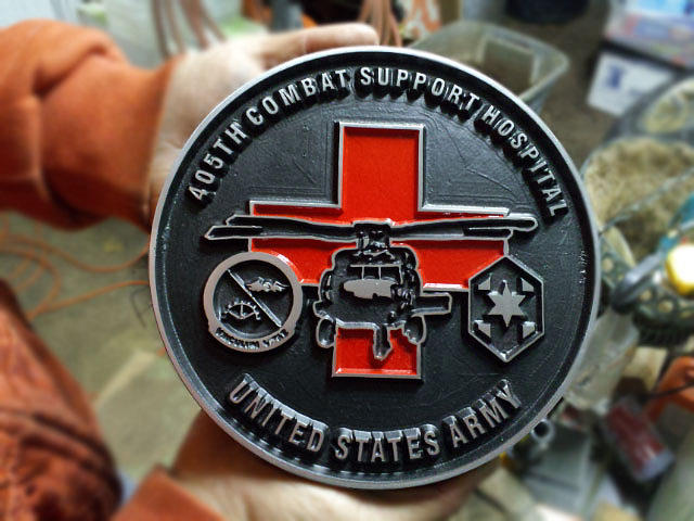 Metal Casting Relief - 405th Combat Support Hospital by Hank Bagrowski