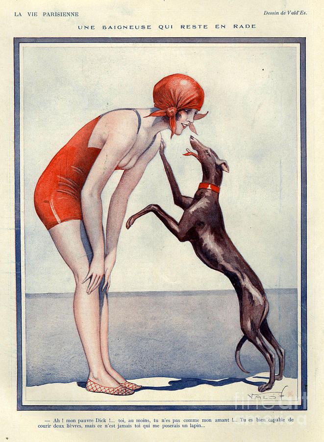 Dog Drawing - 1920s France La Vie Parisienne Magazine #407 by The Advertising Archives