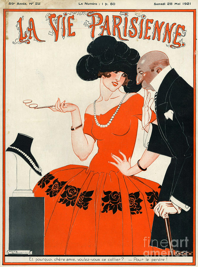 Rene Vincent Drawing - 1920s France La Vie Parisienne Magazine #415 by The Advertising Archives