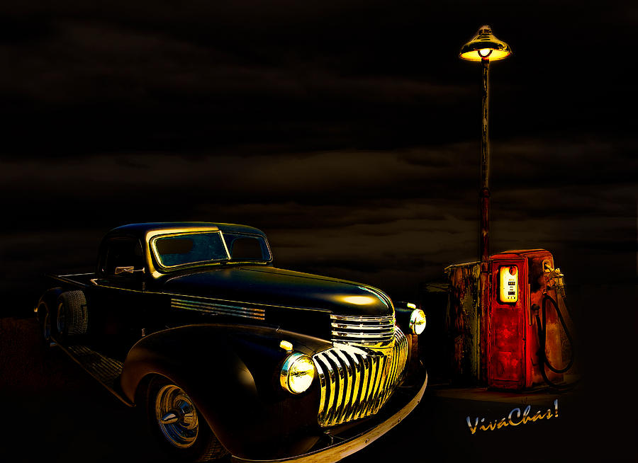 42 Chevy Pickup Rat Rod Raiding Remote Refueling Really Photograph by Chas Sinklier