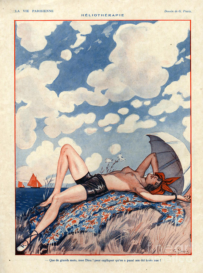 Holiday Drawing - 1920s France La Vie Parisienne Magazine #421 by The Advertising Archives