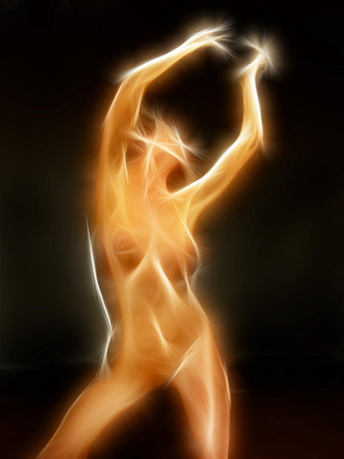 4210 Glowing Fractal Nude Woman Photograph by Chris Maher