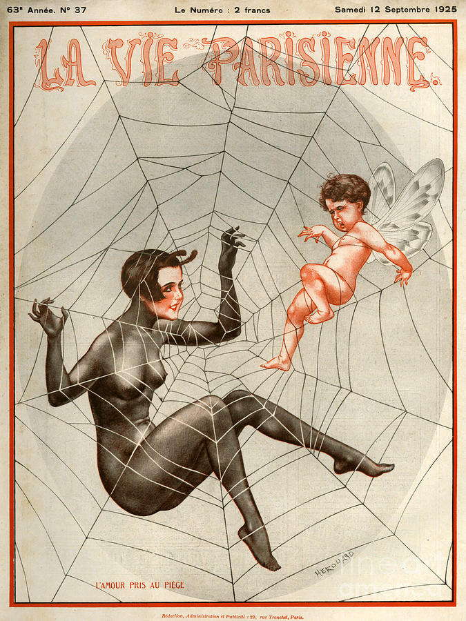 Spider Drawing - 1920s France La Vie Parisienne Magazine #427 by The Advertising Archives