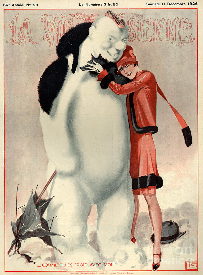 Winter Drawing - 1920s France La Vie Parisienne Magazine #43 by The Advertising Archives