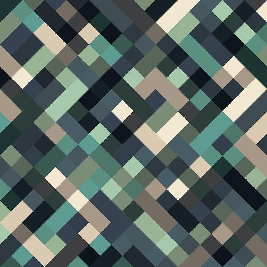 Abstract Digital Art - Pixel Art #43 by Mike Taylor