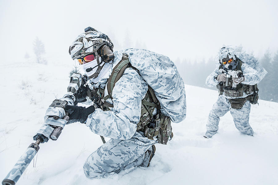 Winter Arctic Mountains Warfare #43 Photograph by Oleg Zabielin