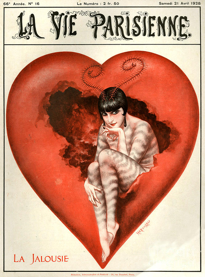 Valentines Day Drawing - 1920s France La Vie Parisienne Magazine #432 by The Advertising Archives