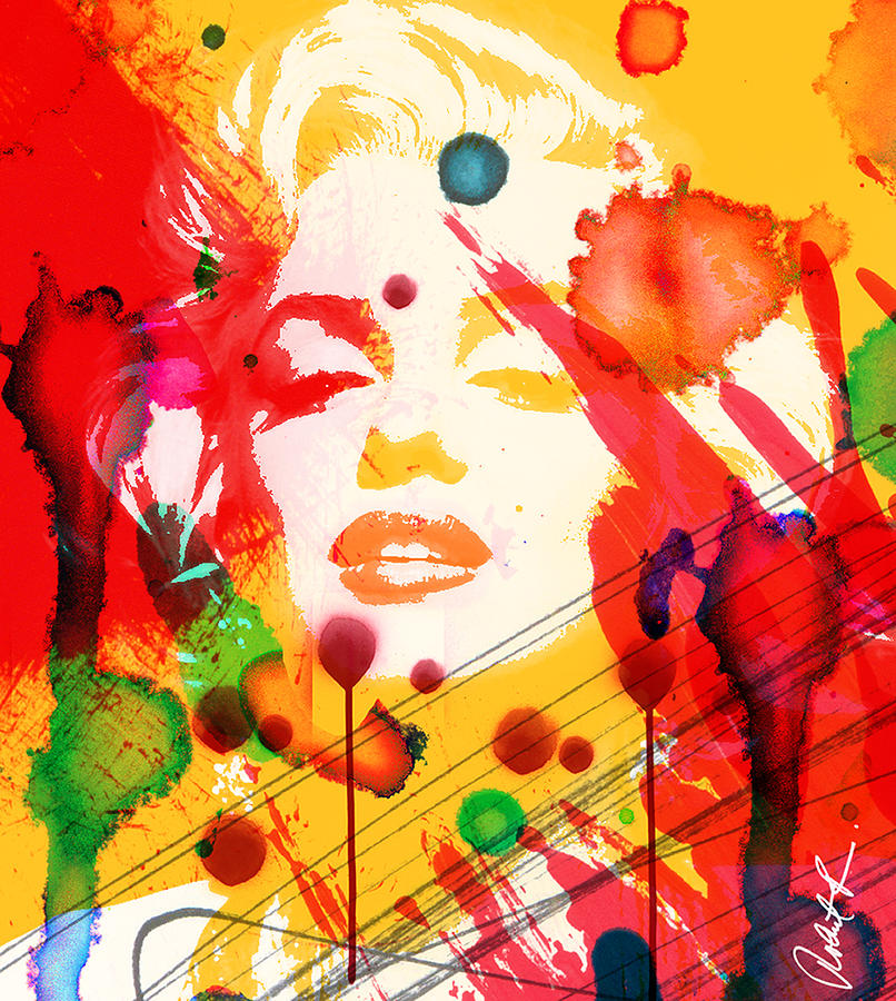 43x48 Who Shot Marilyn - Huge Signed Art Abstract Paintings Modern www.splashyartist.com Painting by Robert R Splashy Art Abstract Paintings