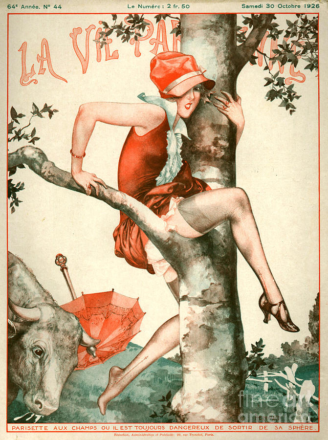 Tree Drawing - 1920s France La Vie Parisienne Magazine #441 by The Advertising Archives