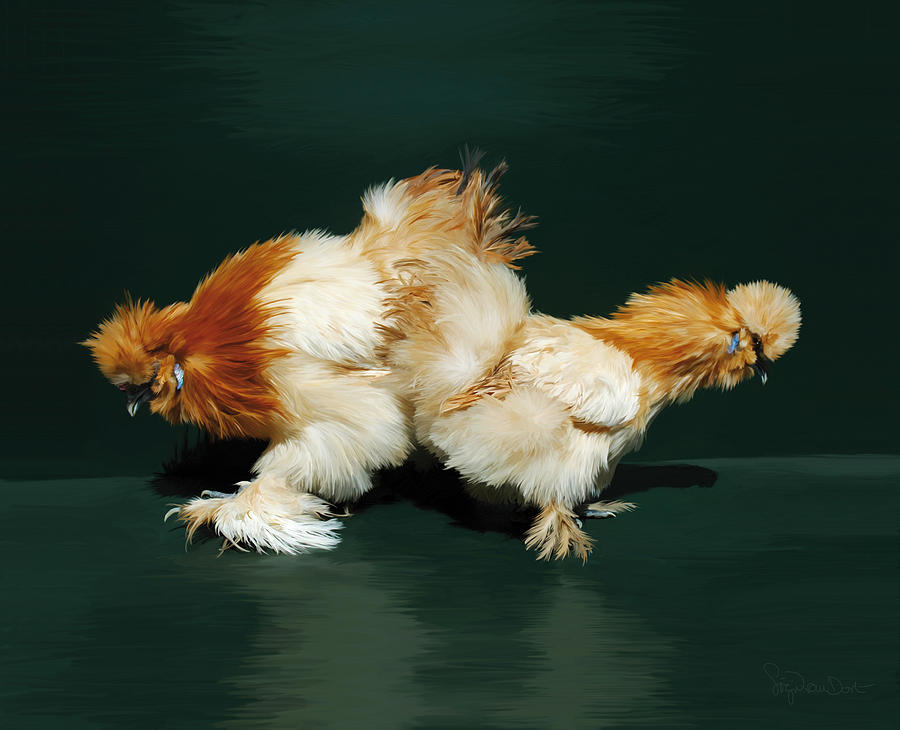 Chicken Digital Art - 45. Sand Silkies by Sigrid Van Dort Chicken Digital Art - 45. Sand Silkies by Sigrid Van Dort