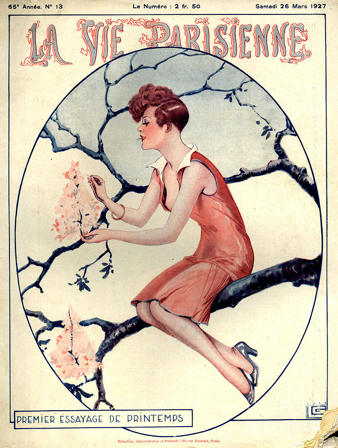 Spring Drawing - 1920s France La Vie Parisienne Magazine #457 by The Advertising Archives