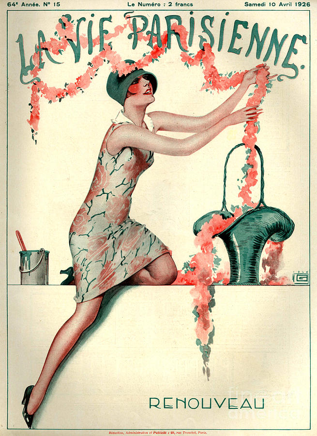 Spring Drawing - 1920s France La Vie Parisienne Magazine #458 by The Advertising Archives