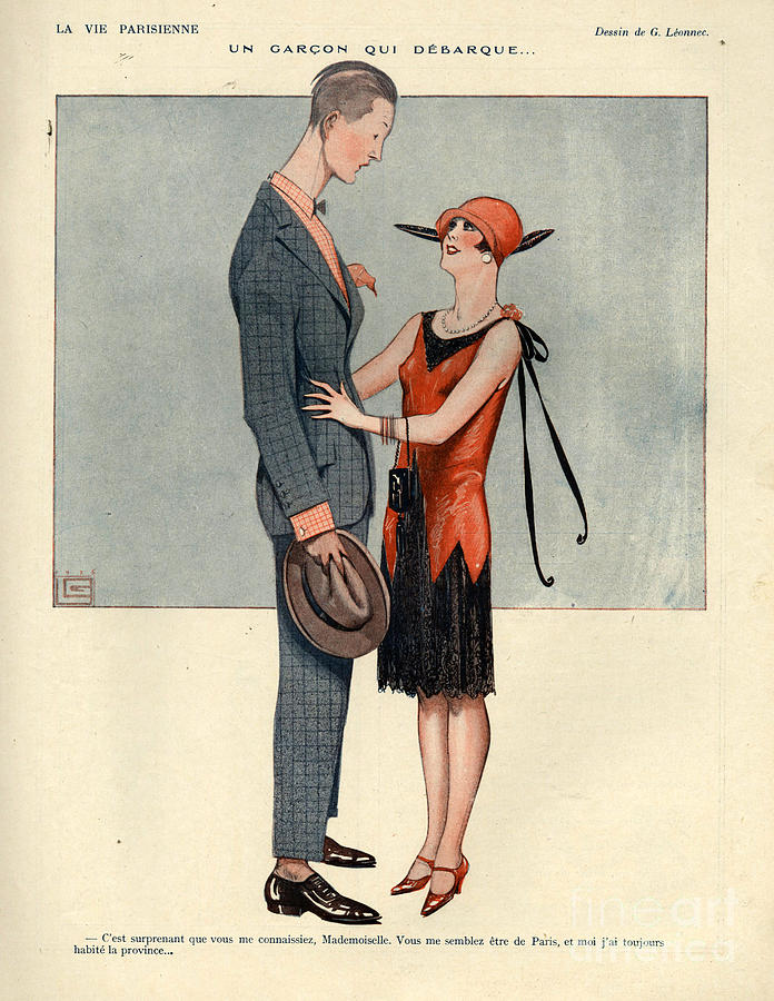 France Drawing - 1920s France La Vie Parisienne Magazine #46 by The Advertising Archives