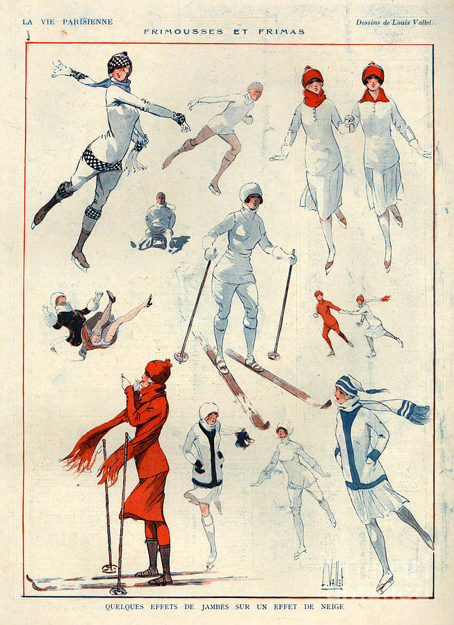 Winter Drawing - 1920s France La Vie Parisienne Magazine #461 by The Advertising Archives