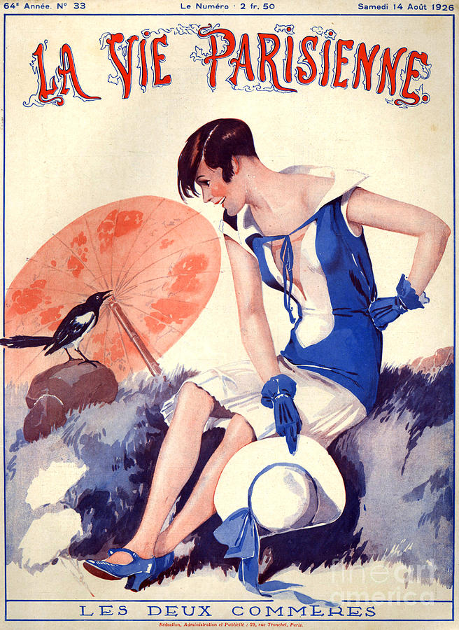 Bird Drawing - 1920s France La Vie Parisienne Magazine #472 by The Advertising Archives