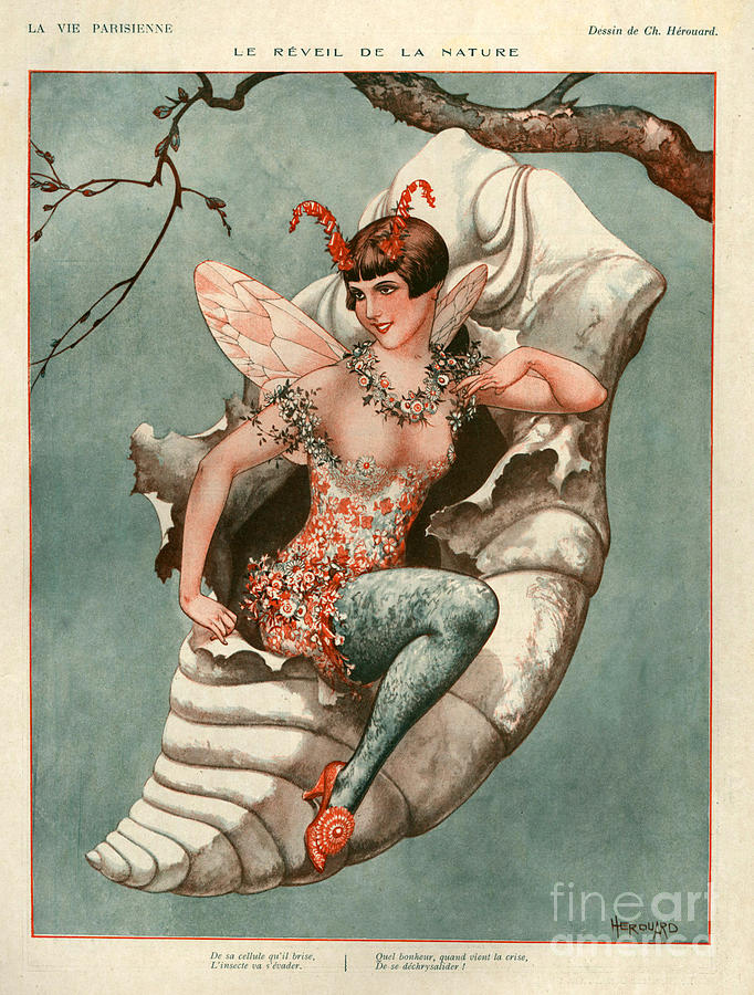 France Drawing - 1920s France La Vie Parisienne Magazine #478 by The Advertising Archives