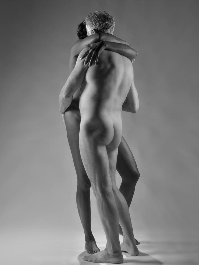 4798 Black and White Nude Couple Photograph by Chris Maher P