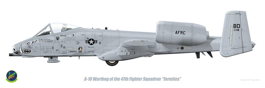 Jet Digital Art - 47th FS A-10 Warthog by Barry Munden
