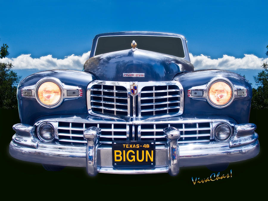 Vintage Digital Art - 48 Lincoln Continental Grille on Bigun by Chas Sinklier