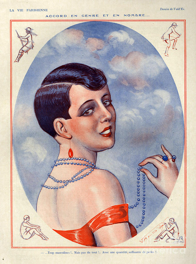 Portrait Drawing - 1920s France La Vie Parisienne Magazine #483 by The Advertising Archives