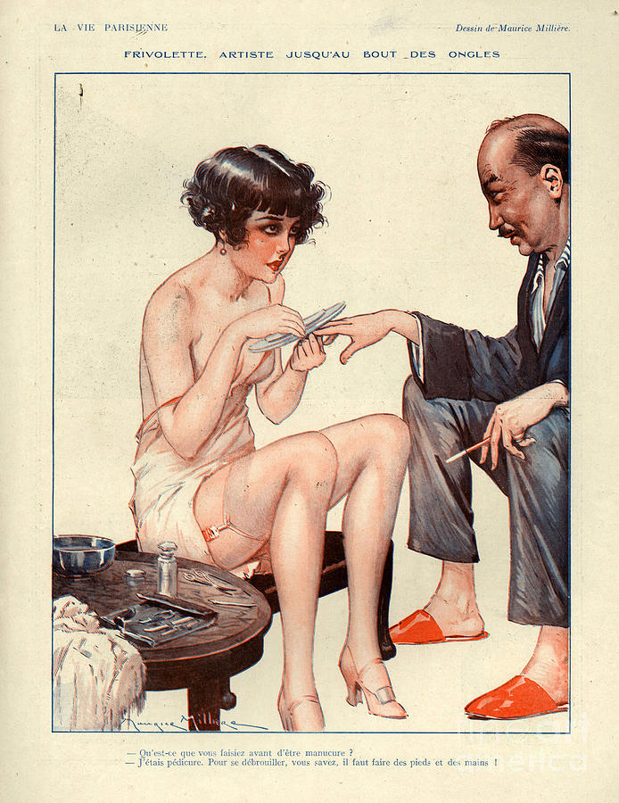 France Drawing - 1920s France La Vie Parisienne Magazine #485 by The Advertising Archives