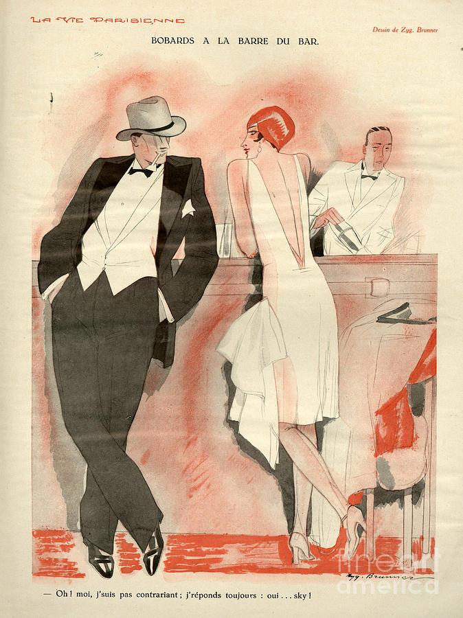 Cocktail Drawing - 1920s France La Vie Parisienne Magazine #486 by The Advertising Archives