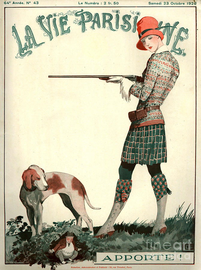 Dog Drawing - 1920s France La Vie Parisienne Magazine #489 by The Advertising Archives