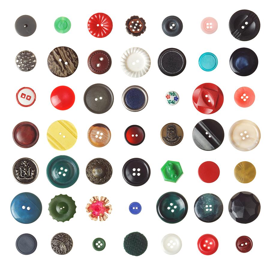 Vintage Photograph - 49 Buttons by Jim Hughes