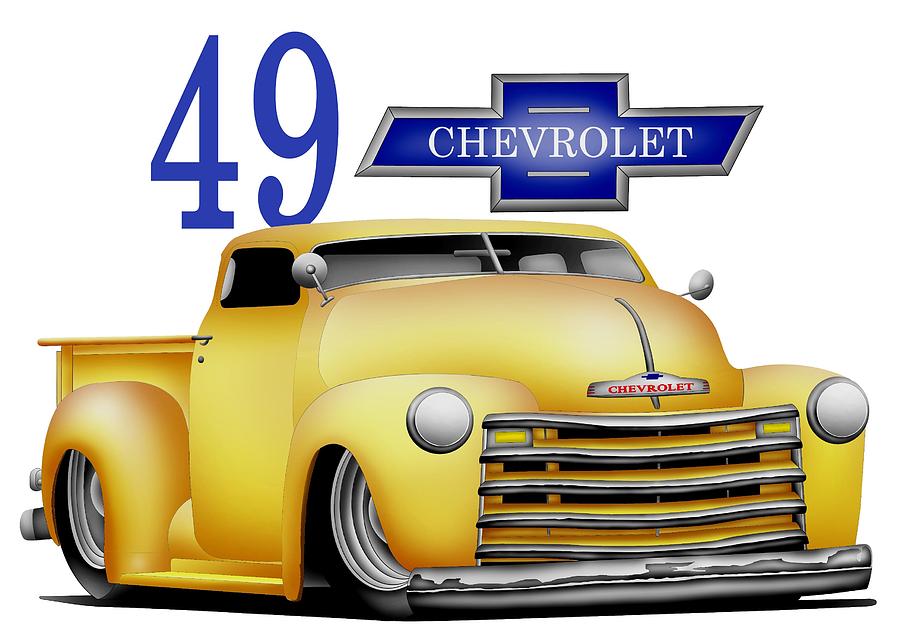 49 Chevrolet Digital Art by Lyle Brown