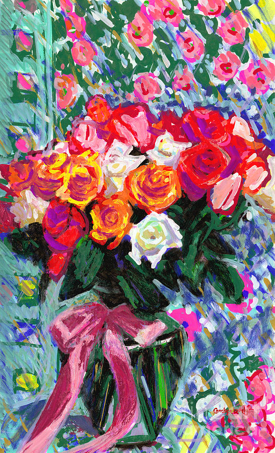 49 Roses Painting by Candace Lovely