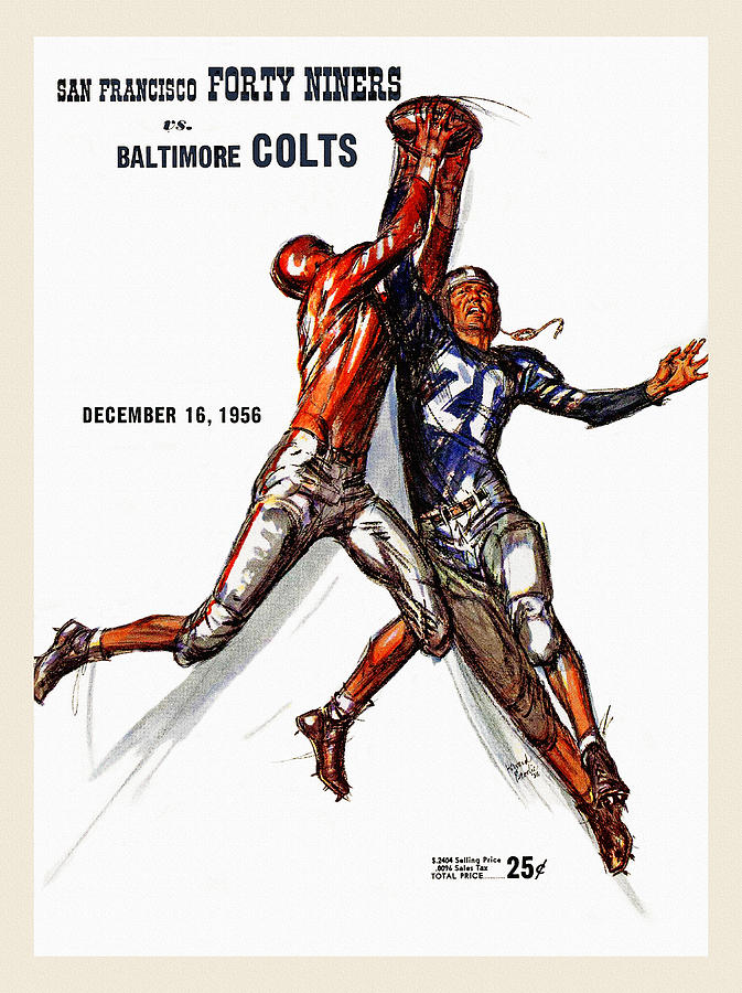 49ers vs. Colts Vintage Program Painting by Big 88 Artworks - Pixels