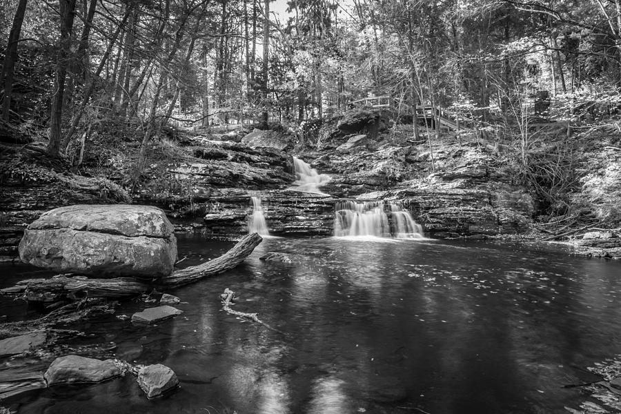  Waterfalls George W Childs National Park Painted BW   #5 Photograph by Rich Franco