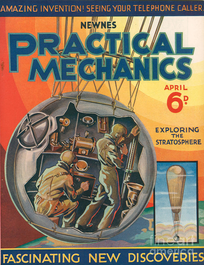 Astronaut Drawing - 1930s Uk Practical Mechanics Magazine #5 by The Advertising Archives
