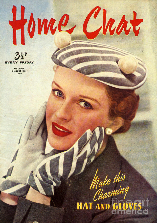 Glove Drawing - 1950s Uk Home Chat Magazine Cover #5 by The Advertising Archives